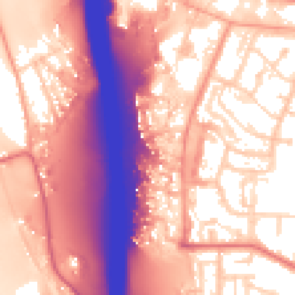 Daytime road noise heatmap for IP1 5PJ