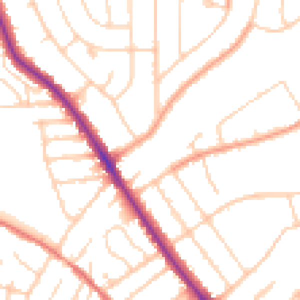 Daytime road noise heatmap for IP1 6AT