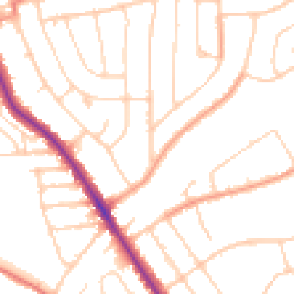 Daytime road noise heatmap for IP1 6BA