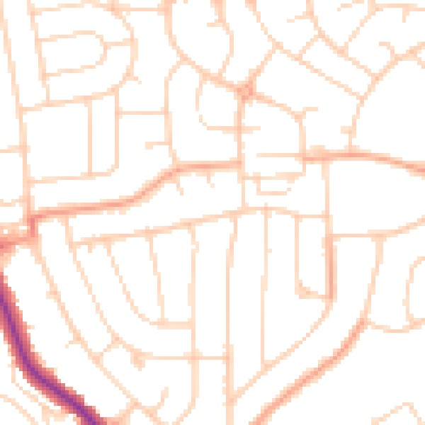 Daytime road noise heatmap for IP1 6BG