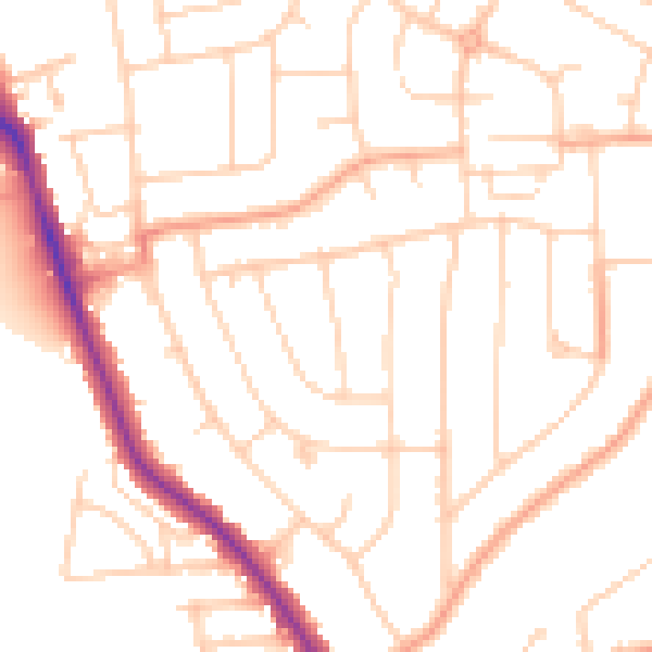 Daytime road noise heatmap for IP1 6BH