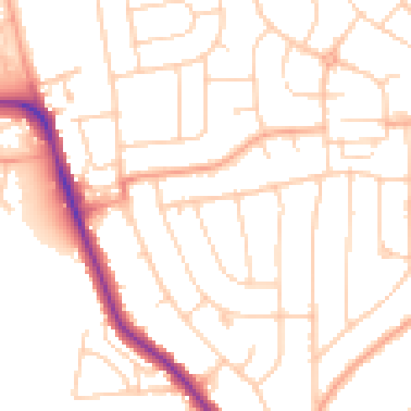Daytime road noise heatmap for IP1 6BJ