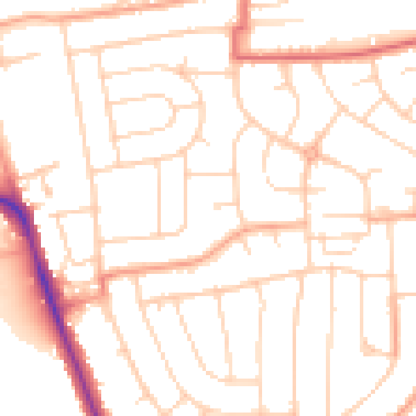 Daytime road noise heatmap for IP1 6EJ