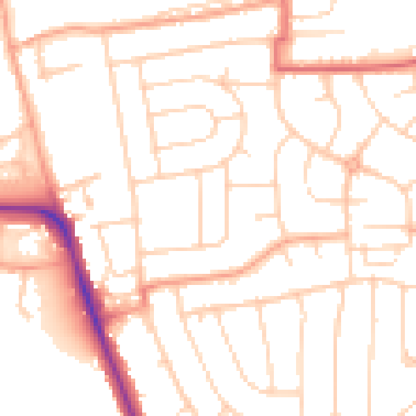 Daytime road noise heatmap for IP1 6ER