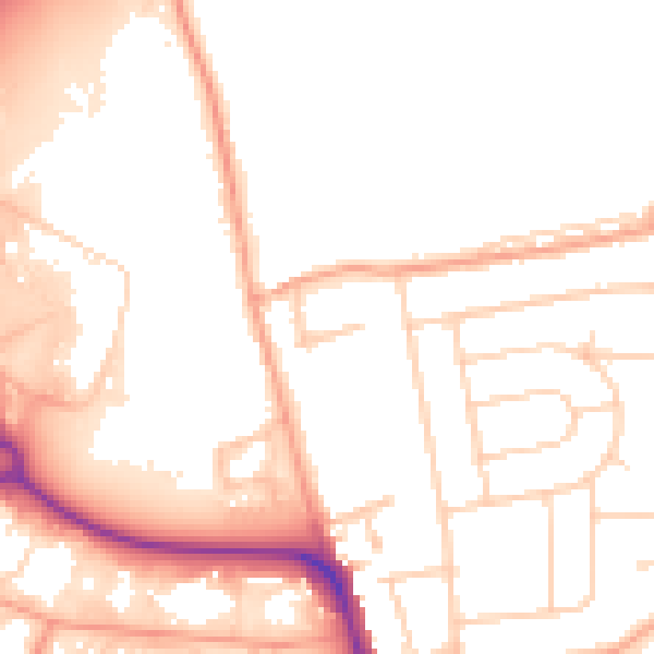 Daytime road noise heatmap for IP1 6LL