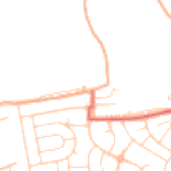 Daytime road noise heatmap for IP1 6LY