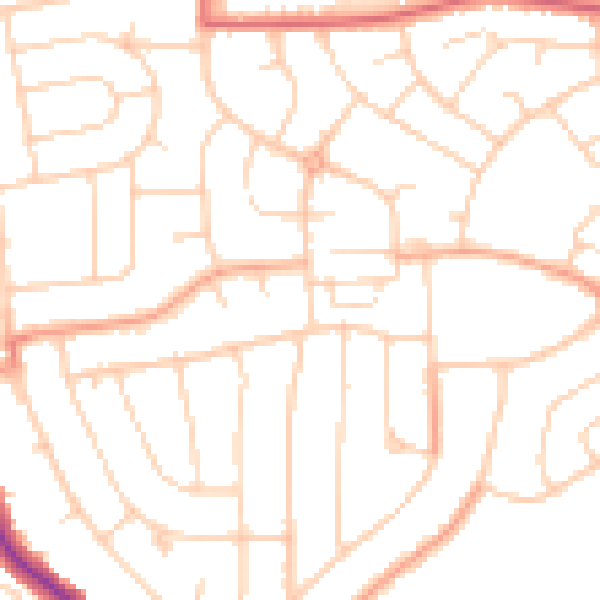 Daytime road noise heatmap for IP1 6NN