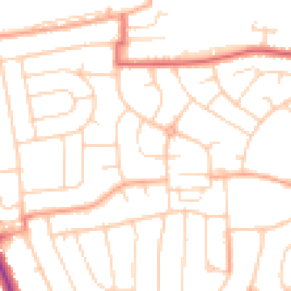 Daytime road noise heatmap for IP1 6NP