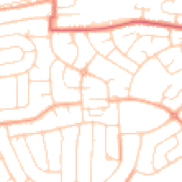 Daytime road noise heatmap for IP1 6NW