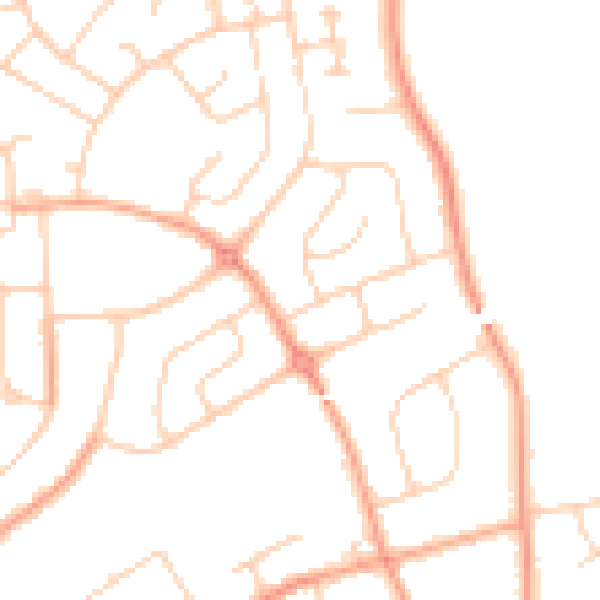 Daytime road noise heatmap for IP1 6PB