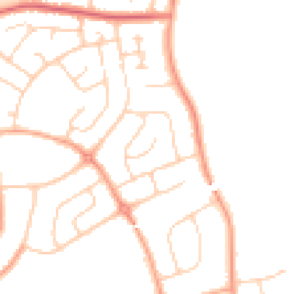 Daytime road noise heatmap for IP1 6PN