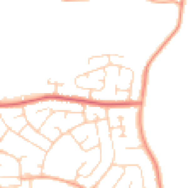 Daytime road noise heatmap for IP1 6RY