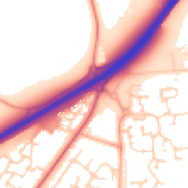 Daytime road noise heatmap for IP28 1AA