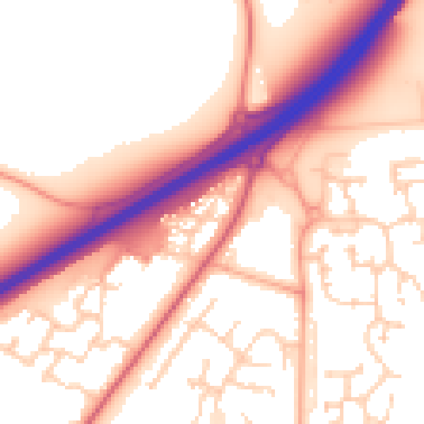 Daytime road noise heatmap for IP28 1AD