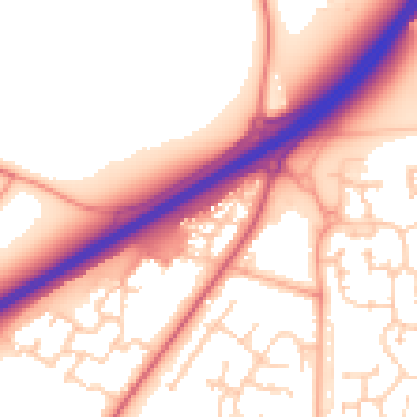Daytime road noise heatmap for IP28 1AF