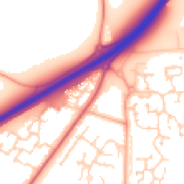 Daytime road noise heatmap for IP28 1AG