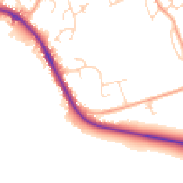 Daytime road noise heatmap for IP28 3AA