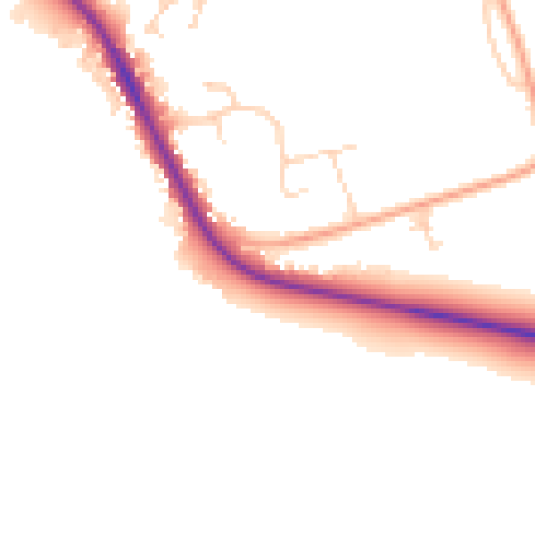 Daytime road noise heatmap for IP28 3AE