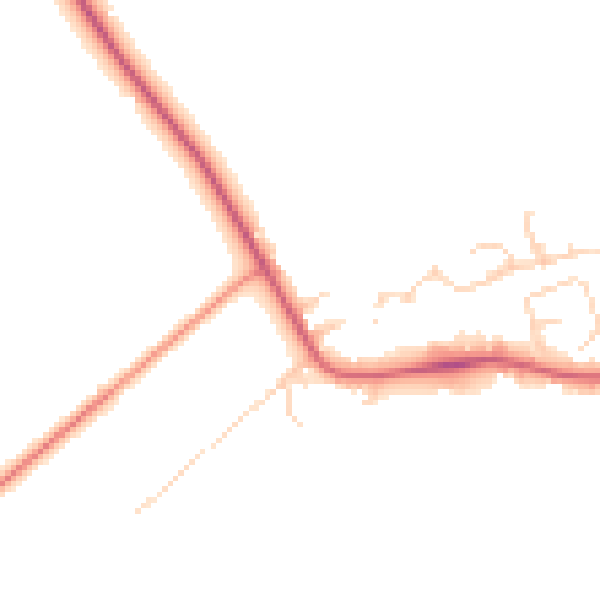 Daytime road noise heatmap for IP28 3BR
