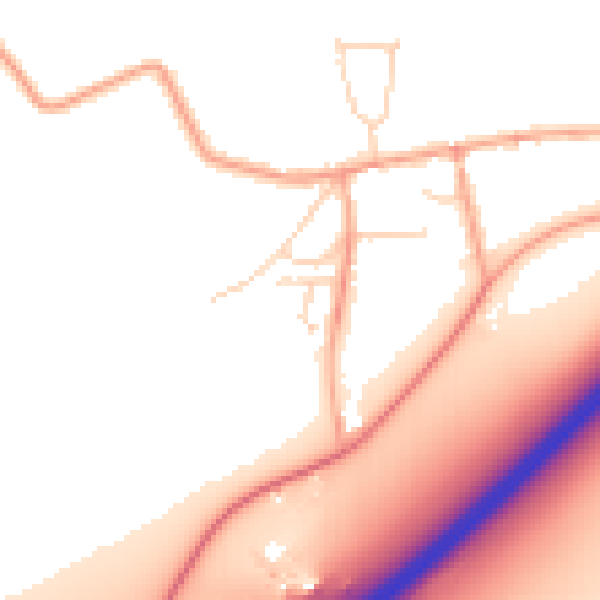 Daytime road noise heatmap for IP28 6BH