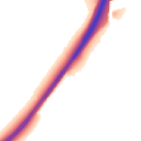 Night-time road noise heatmap for IP28 6BW