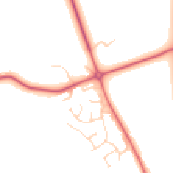 Daytime road noise heatmap for IP28 6BY
