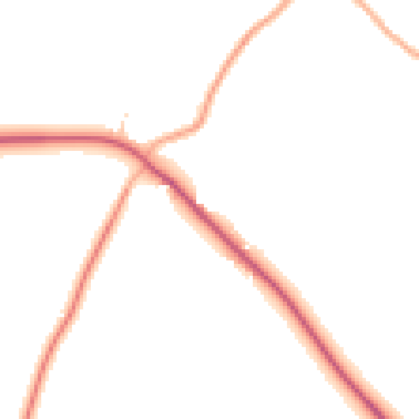Daytime road noise heatmap for IP28 6EG