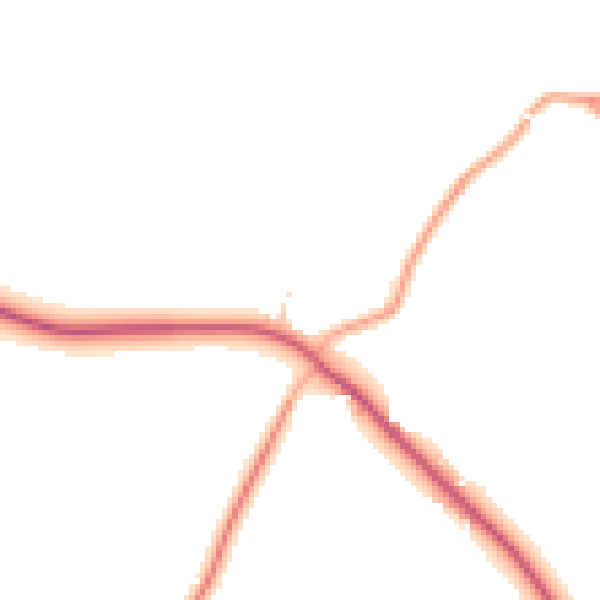 Daytime road noise heatmap for IP28 6EH