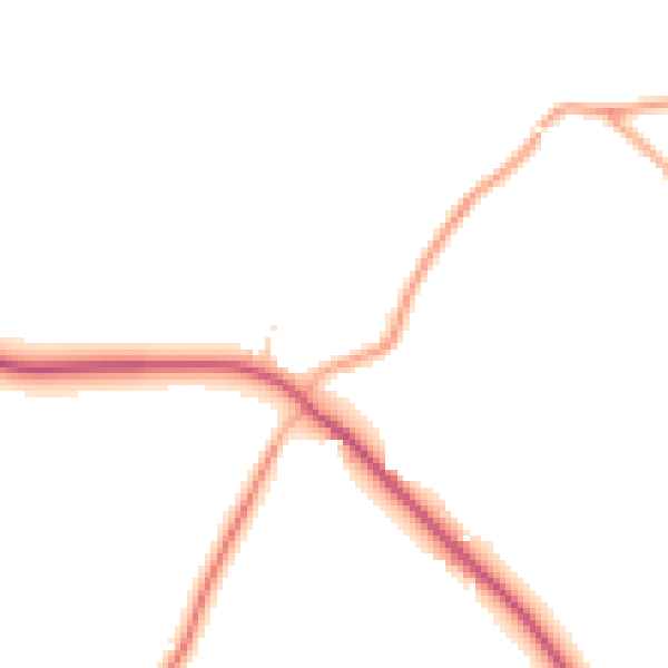 Daytime road noise heatmap for IP28 6EL