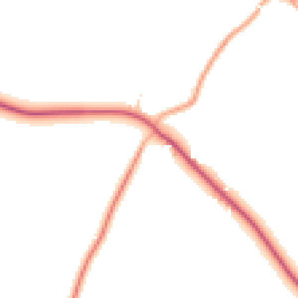 Daytime road noise heatmap for IP28 6EQ