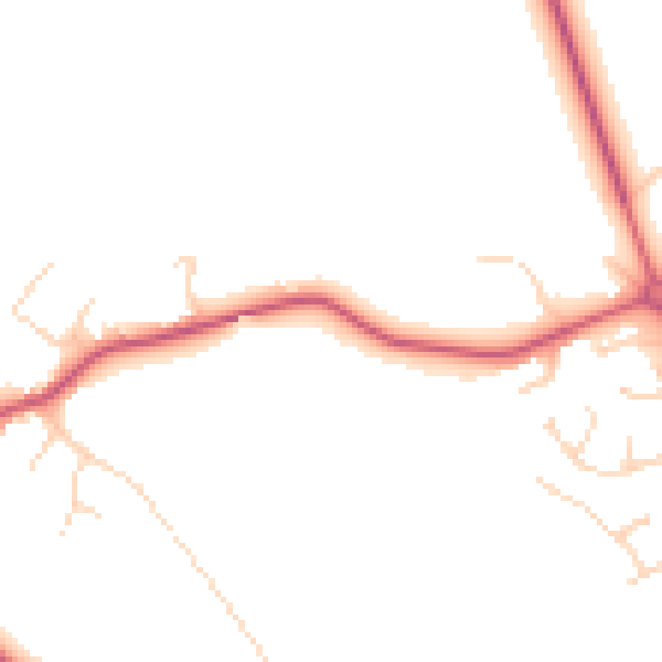 Daytime road noise heatmap for IP28 6JF