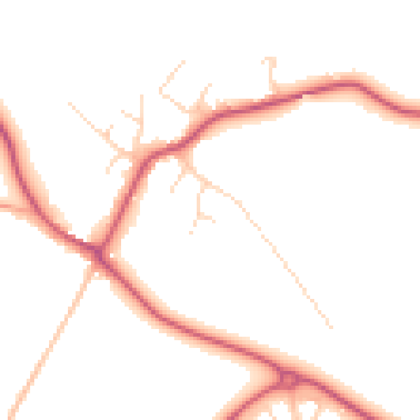 Daytime road noise heatmap for IP28 6JR