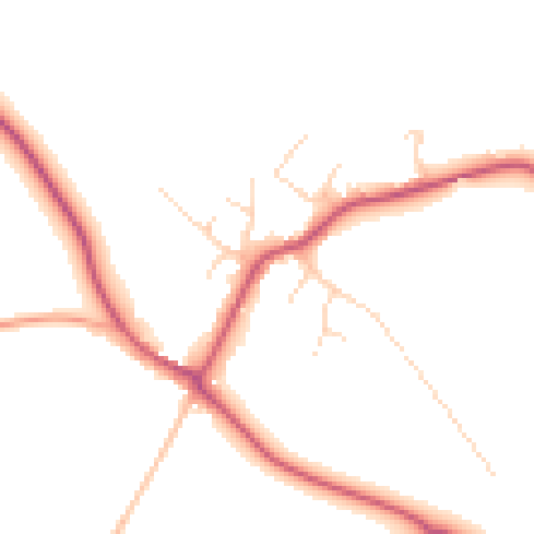 Daytime road noise heatmap for IP28 6JW