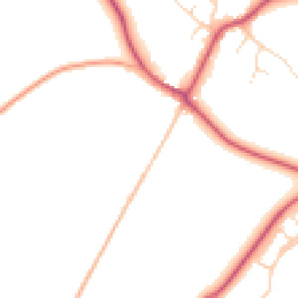 Daytime road noise heatmap for IP28 6LE