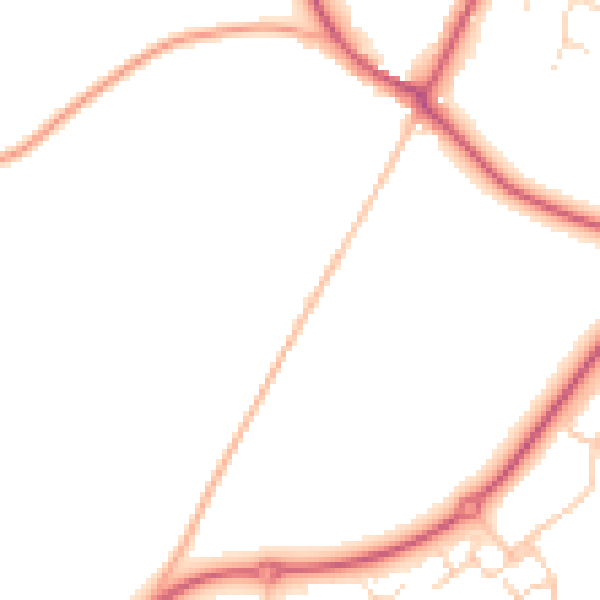 Daytime road noise heatmap for IP28 6LF