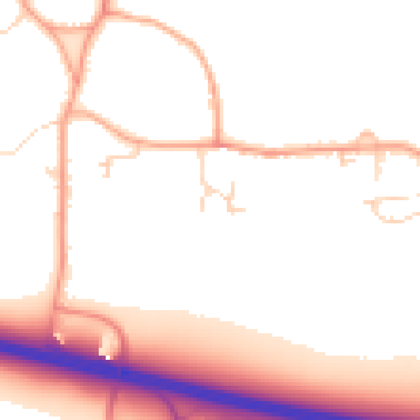 Daytime road noise heatmap for IP28 6RY