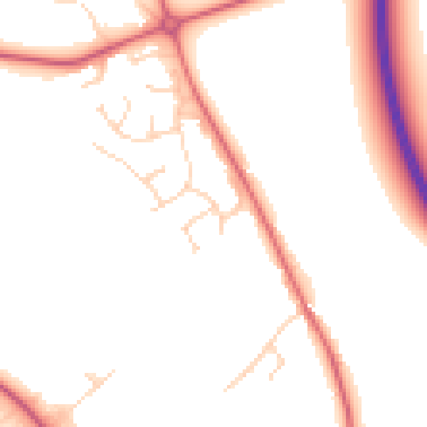 Daytime road noise heatmap for IP28 6TP