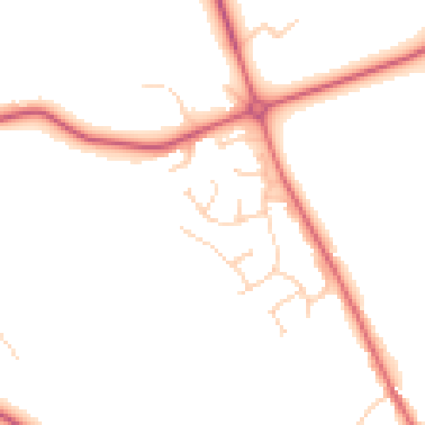 Daytime road noise heatmap for IP28 6TR
