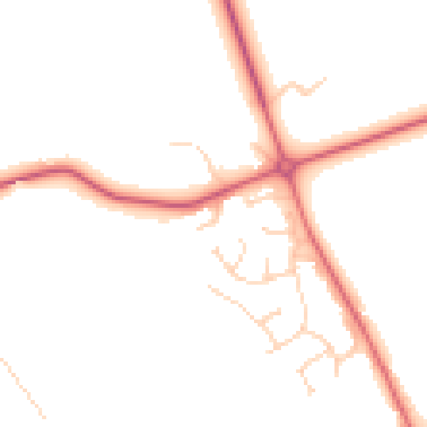 Daytime road noise heatmap for IP28 6TW