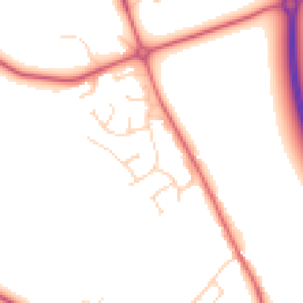 Daytime road noise heatmap for IP28 6UG