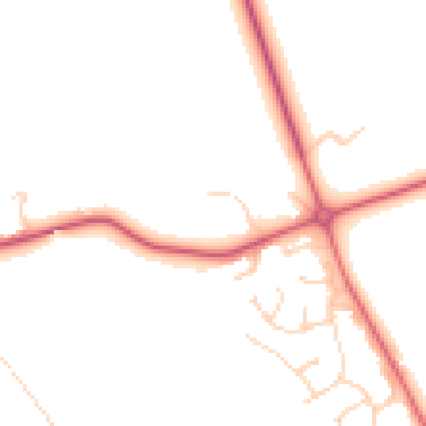 Daytime road noise heatmap for IP28 6UH