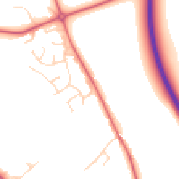 Daytime road noise heatmap for IP28 6UU