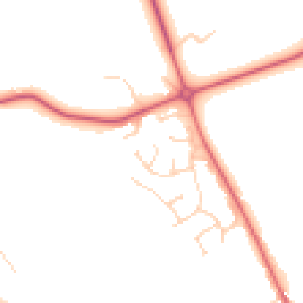 Daytime road noise heatmap for IP28 6XB