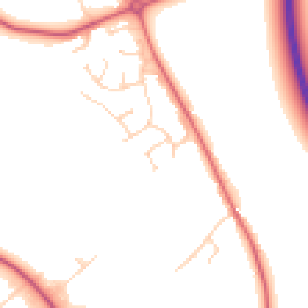 Daytime road noise heatmap for IP28 6XE