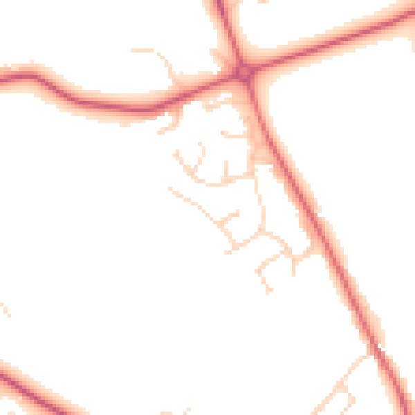 Daytime road noise heatmap for IP28 6XF