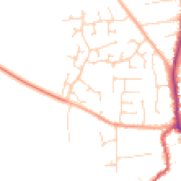 Daytime road noise heatmap for IP28 7BA