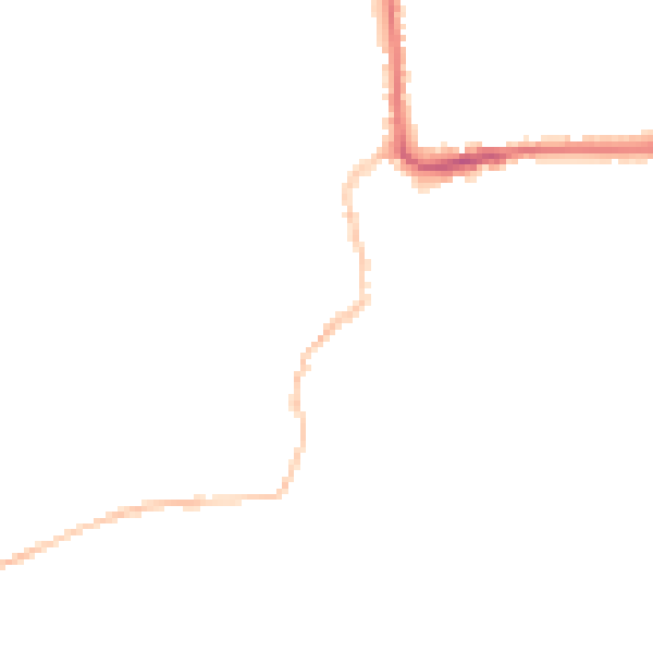Night-time road noise heatmap for IP28 7DP