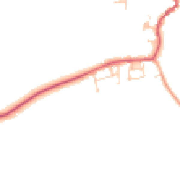Daytime road noise heatmap for IP28 7DX