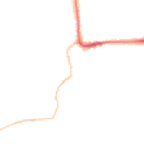 Night-time road noise heatmap for IP28 7EA