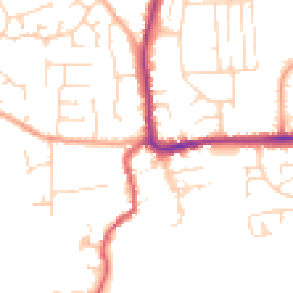 Daytime road noise heatmap for IP28 7ER